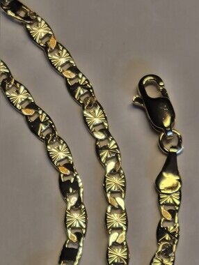 22" 18kt Gold Filled Valentino Necklace - New - 4mm Thick
